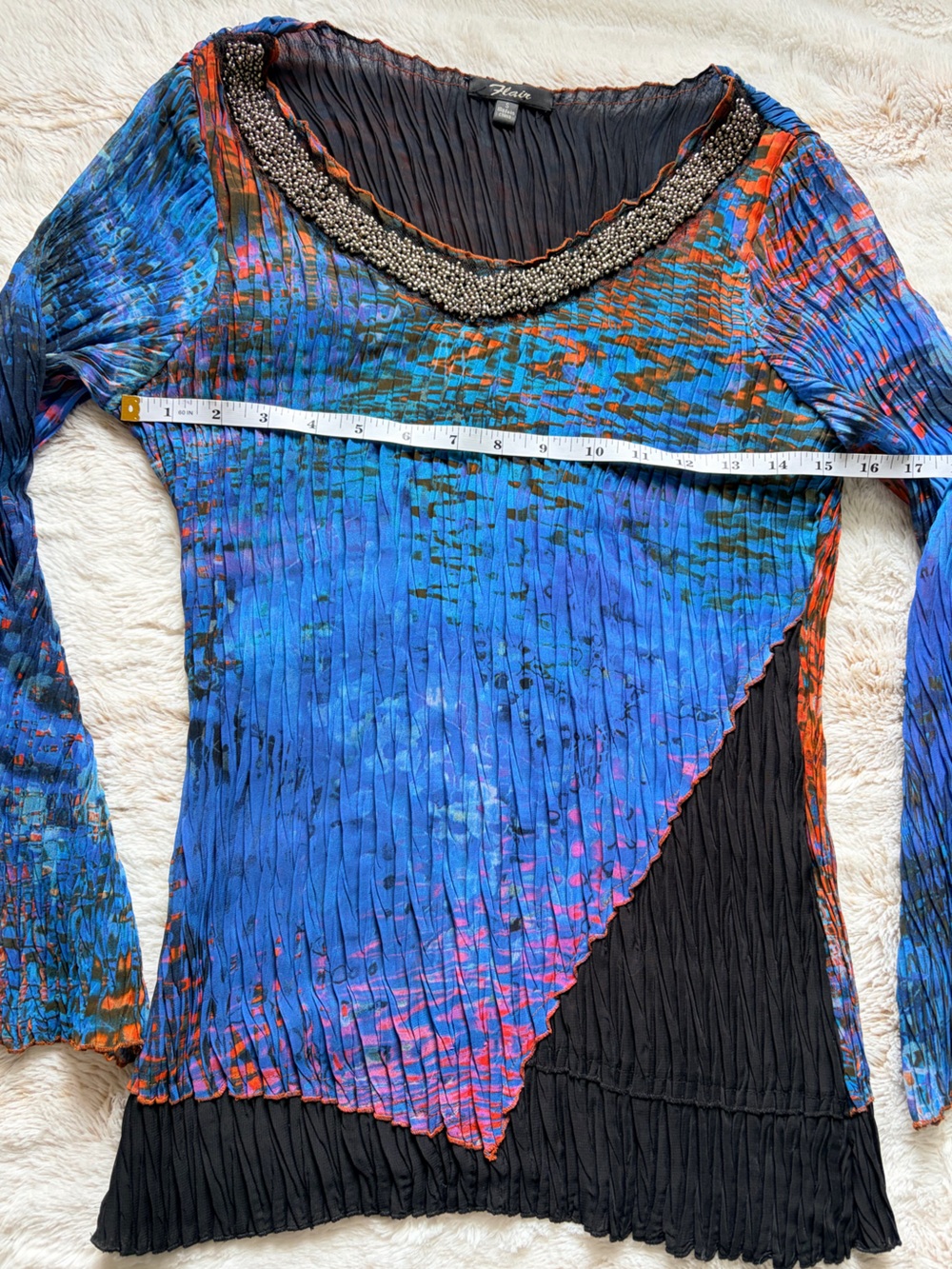 🖤💙 Vintage Y2K Beaded Mesh Top | Fairy Grunge Boho Indie Sleaze Artsy Euro 🖤💙 - Picture 8 of 12